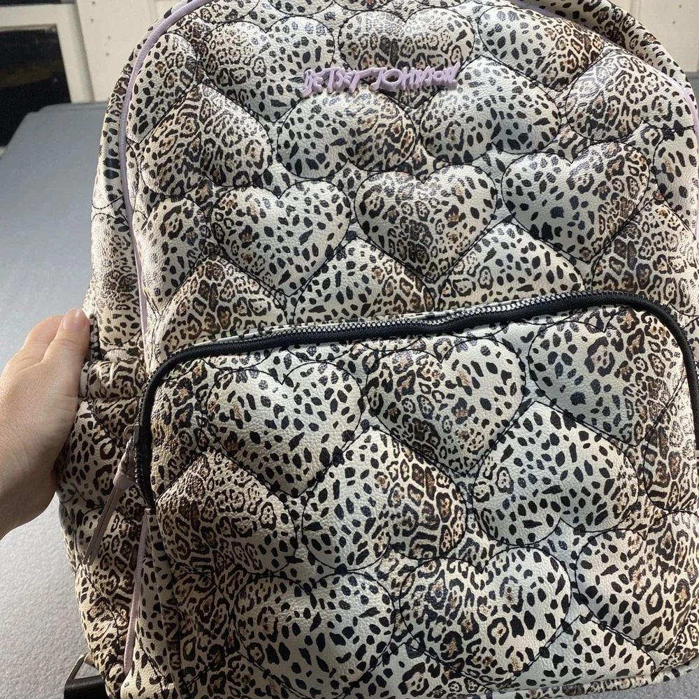 Betsey Johnson Diaper Bag Back Pack Changing Pad Leopard Print Cooler Pockets